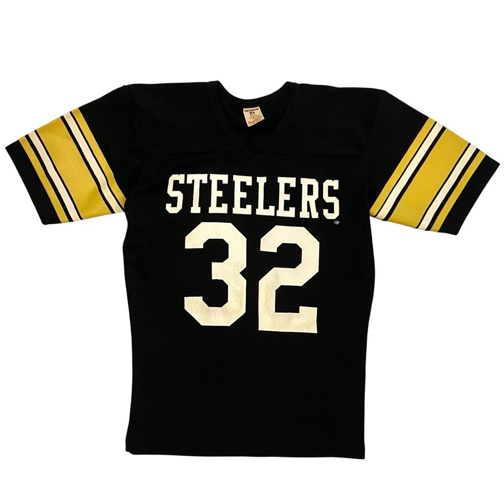 Vtg 70s Jersey Pittsburgh Steelers Adlt SM Authentic Single Stitch Franco Harris